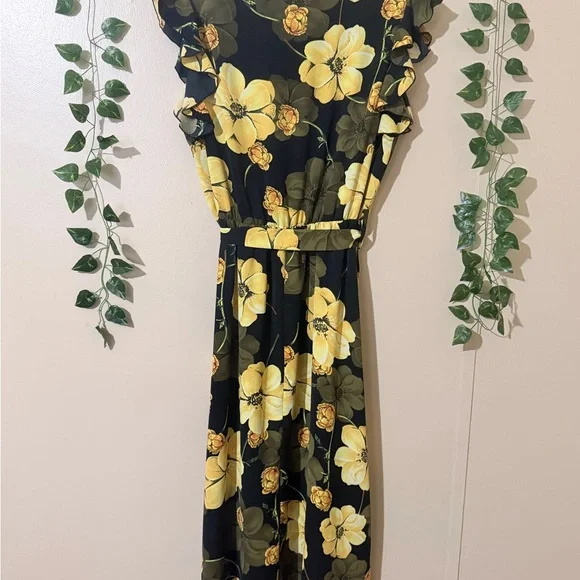 SHEIN Black and Yellow Floral Maxi Dress - Picture 5 of 7
